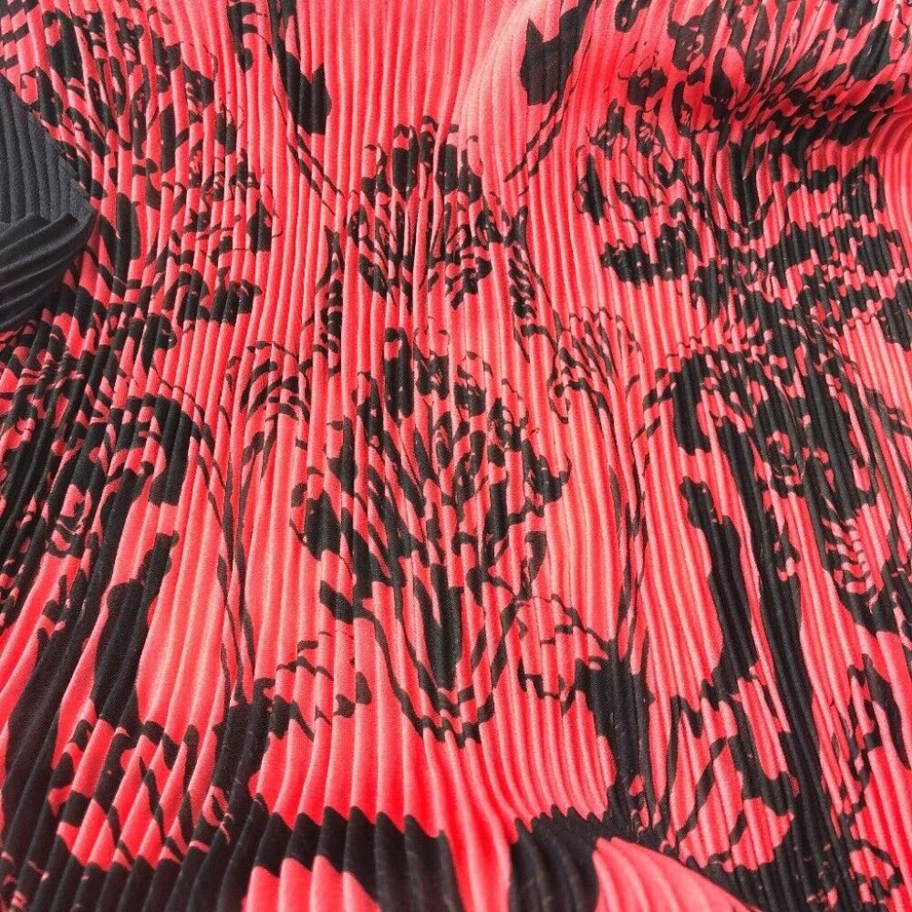 LOUIS VUITTON Floral stamp Giant Pleated Scarf silk Black - Picture 3 of 12